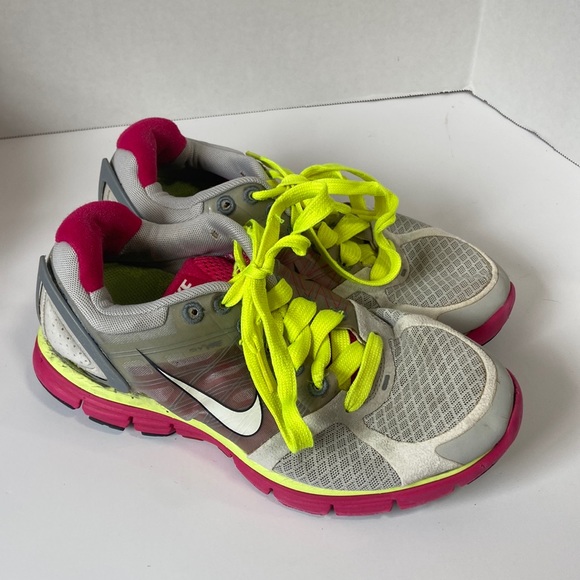 Nike lunar glide 2 gray and pink womens 6.5 tennis shoes sneakers - Picture 1 of 11